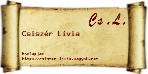 Csiszér Lívia névjegykártya